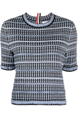 Thom Browne Crew-neck tweed top