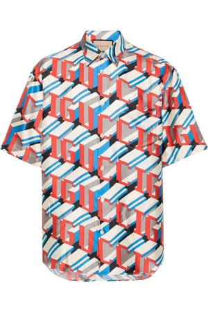 Gucci Pixel-print silk shirt