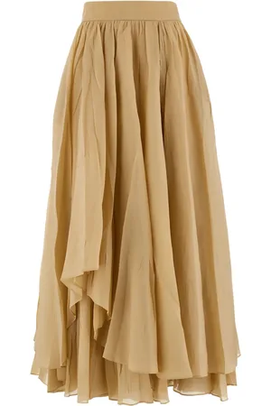 Salvatore Ferragamo Layered high-waisted midi skirt
