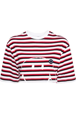 JOSHUA SANDERS Striped cropped T-shirt