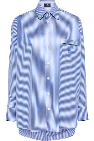 Etro Logo-embroidered striped cotton shirt