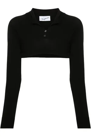 Vaquera Logo-print cropped polo shirt