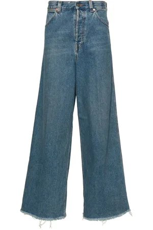 Gucci Wide-leg raw-cut jeans