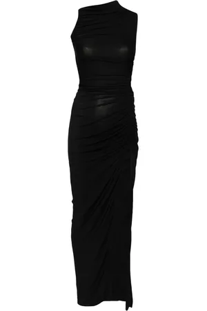 Rick Owens Mock-neck ruched maxi dress