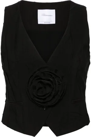 BLUMARINE Floral-appliqu?? pleated waistcoat