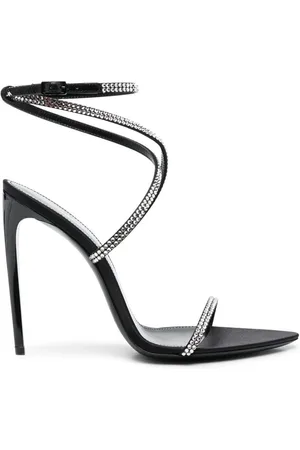 Saint Laurent Georgia rhinestone-embellished satin sandals