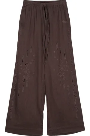 P.A.R.O.S.H. Broderie-anglaise linen trousers