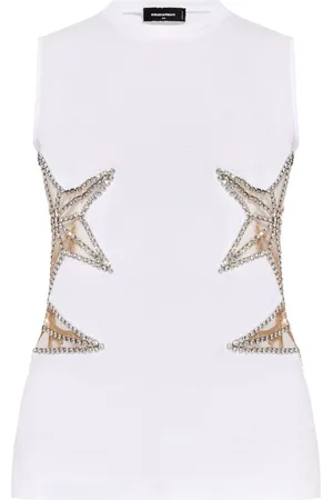Dsquared2 Crystal-embellished cotton vest