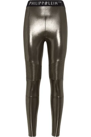 Philipp Plein Logo-waistband lam?? leggings