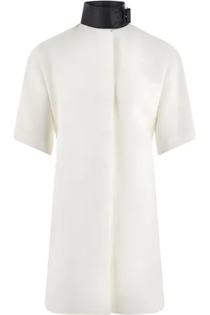 Salvatore Ferragamo Faux-leather collar shirt
