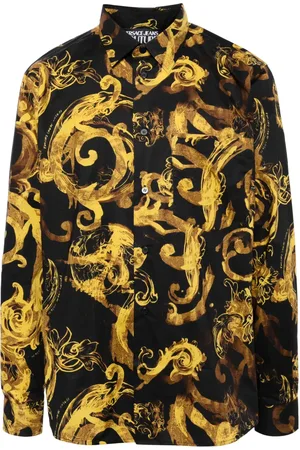 VERSACE Baroque-print cotton shirt