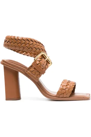 Schutz 95mm braided leather sandals