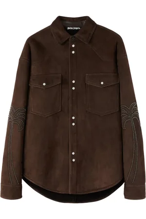 Palm Angels Palms studded leather shirt