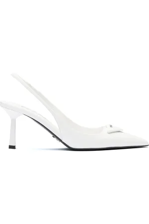 Prada 75mm leather slingback pumps