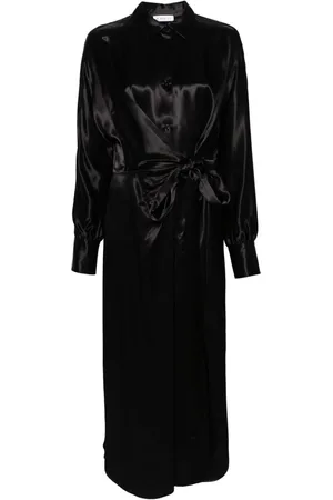 Manuel Ritz Knot-detail satin shirtdress