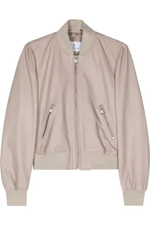 Manuel Ritz Leather cropped bomber jacket