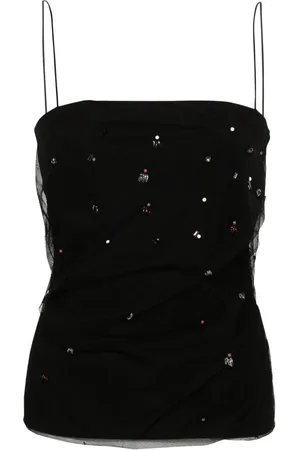 Dorothee Schumacher Bead-embellished tulle-overlay top