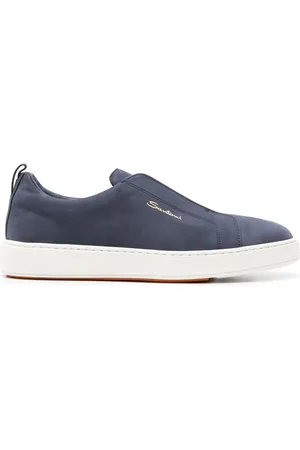 santoni Leather slip-on sneakers