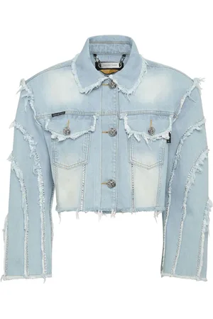 Philipp Plein Cropped cotton denim jacket