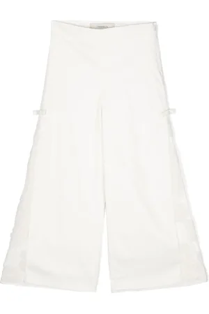 Simonetta Lace-panelling flared trousers