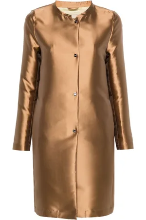 HERNO Band-collar satin coat