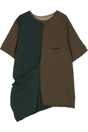 ZIGGY CHEN Asymmetric colour-block T-shirt