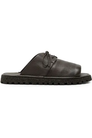 MARSÈLL Grained-texture leather slides