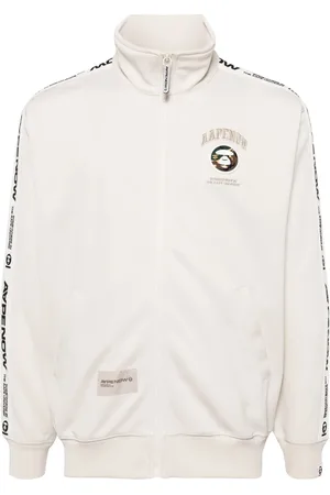 A Bathing Ape Logo-tape zip-up jacket