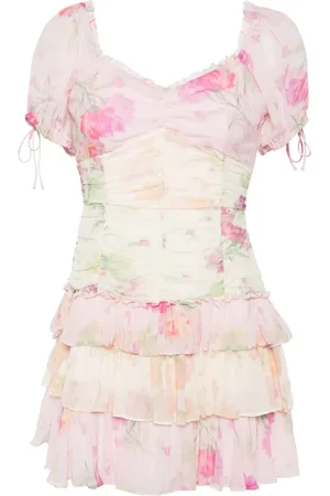 LOVESHACKFANCY Jupe floral-print minidress