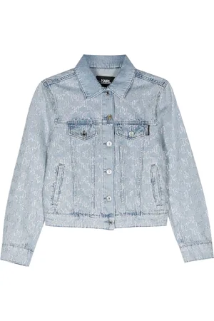 Karl Lagerfeld Rhinestones-monogram denim jacket