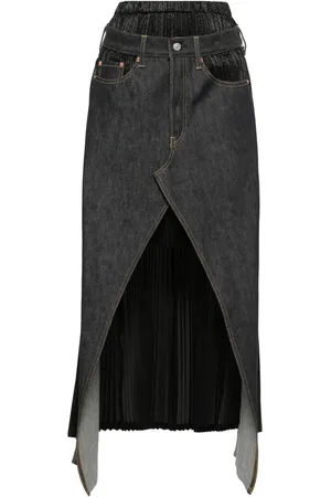JUNYA WATANABE Deconstructed asymmetric denim skirt