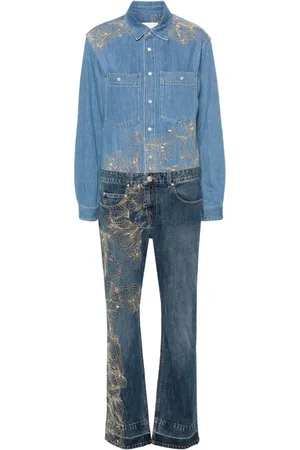 Isabel Marant Imane embroidered denim jumpsuit
