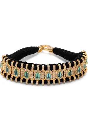 JIA JIA Emerald and diamonds statement bracelet