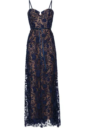 Marchesa Notte Floral-lace mermaid gown