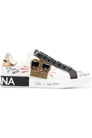 Dolce & Gabbana Portofino patch-detail leather sneakers