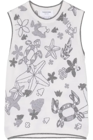 Thom Browne Intarsia-knit cashmere vest