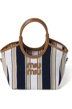 Miu Miu Ivy stripe-jacquard tote bag