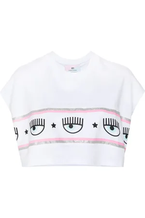 Chiara Ferragni Eyelike-glittered cropped T-shirt