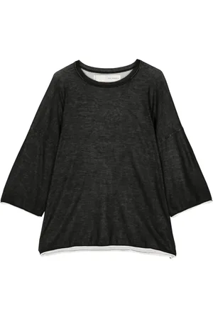 ISABEL BENENATO Three-quarter length sleeves cotton jumper