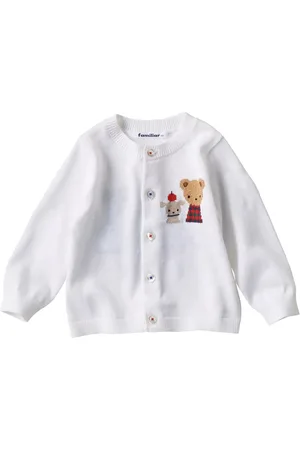 Familiar Patterned intarsia-knit cotton cardigan