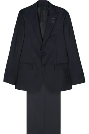 LARDINI Brooch-detail wool-blend suit
