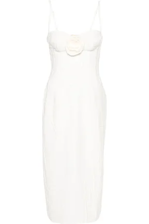 BLUMARINE Floral-appliqué mid dress
