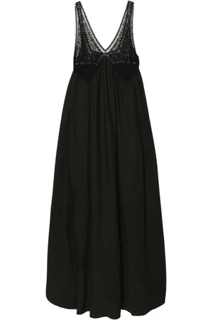 P.A.R.O.S.H. Crochet-panel cotton maxi dress