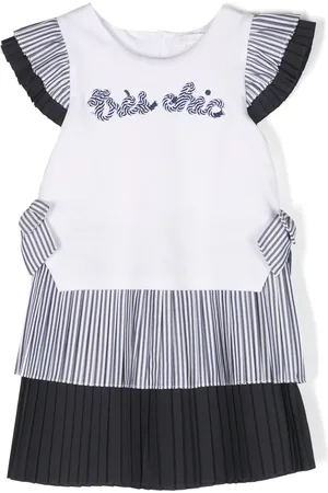 PATACHOU Plissé-detailed cotton dress