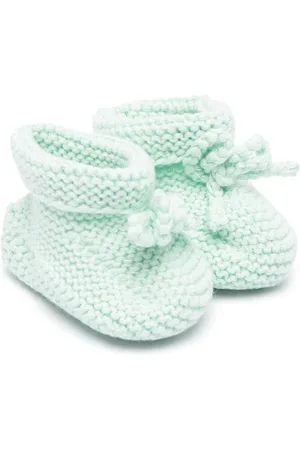 Patachou tricot-knit booties - Green