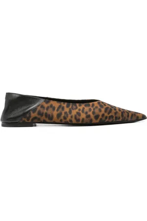 Saint Laurent Carolyn leopard-print slippers