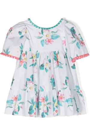 PATACHOU Floral-print ruffled cotton dress