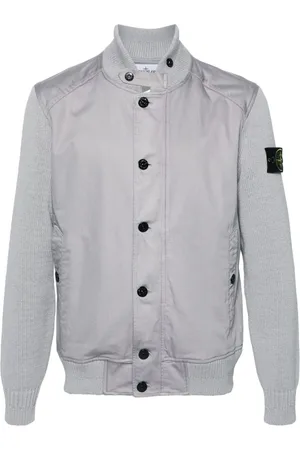 Stone Island Compass-badge knitted-sleeves jacket