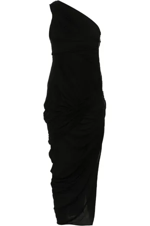 Rick Owens One-shoulder draped midi dress