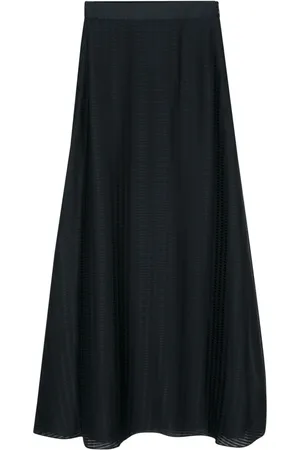 Emporio Armani Striped long A-line skirt